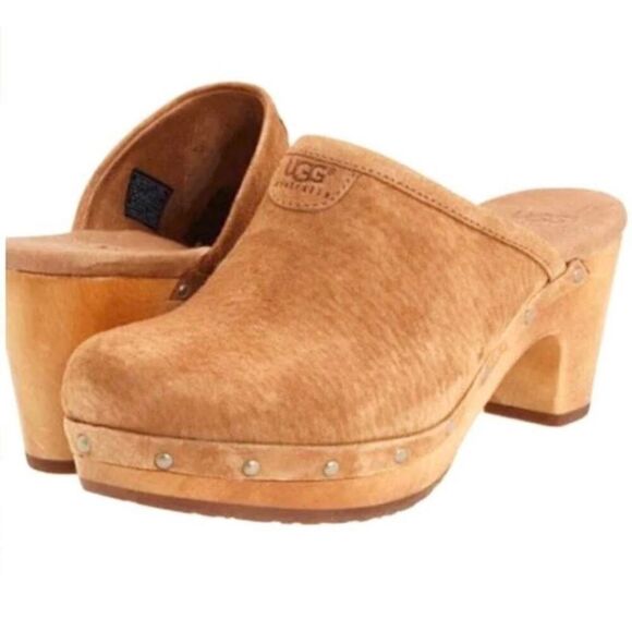 UGG Abbie Suede Sherpa Lined Sole Clog Size 7 - Picture 1 of 11